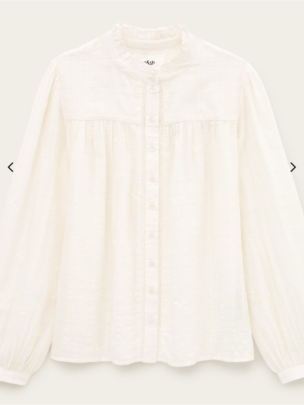 NWT Ba&sh Embroidered Off-White Melody Blouse - Picture 6 of 6